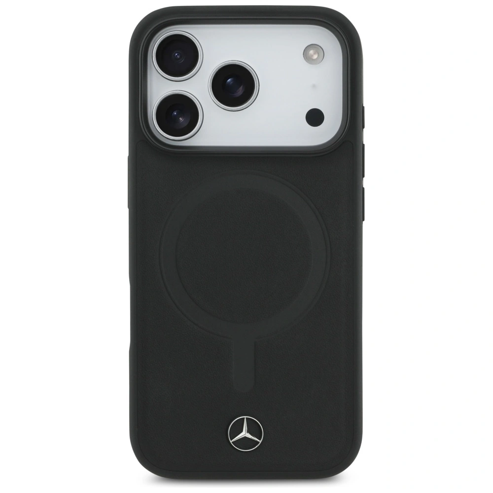 Kryt Mercedes Plain Smooth Leather MagSafe Apple iPhone 17 Pro black
