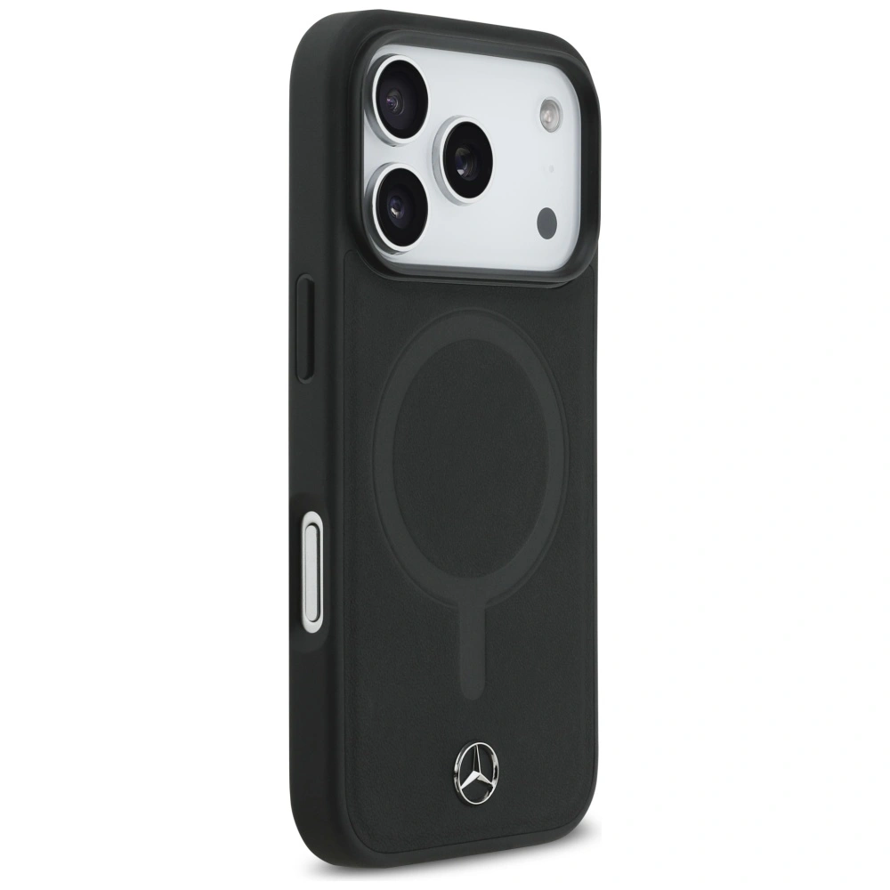 Kryt Mercedes Plain Smooth Leather MagSafe Apple iPhone 17 Pro black
