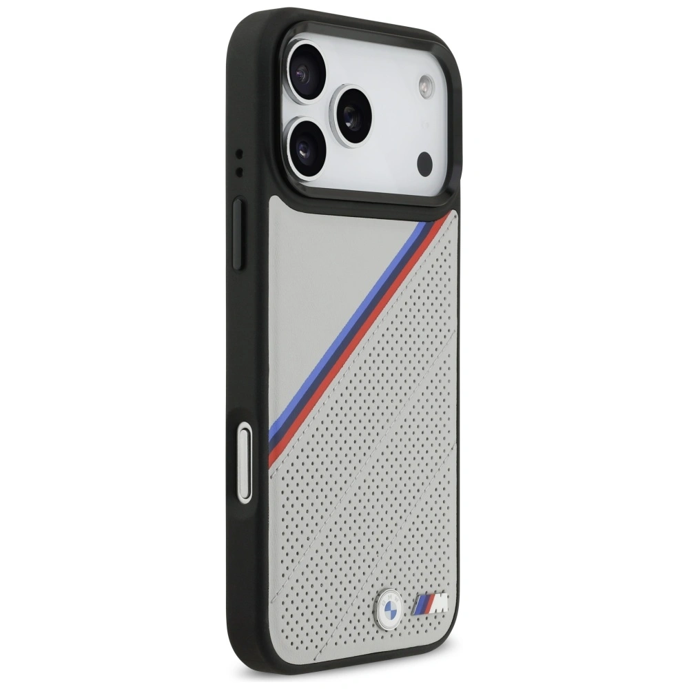 Kryt BMW M Tricolor Metal Logo MagSafe Apple iPhone 17 Pro Max grey