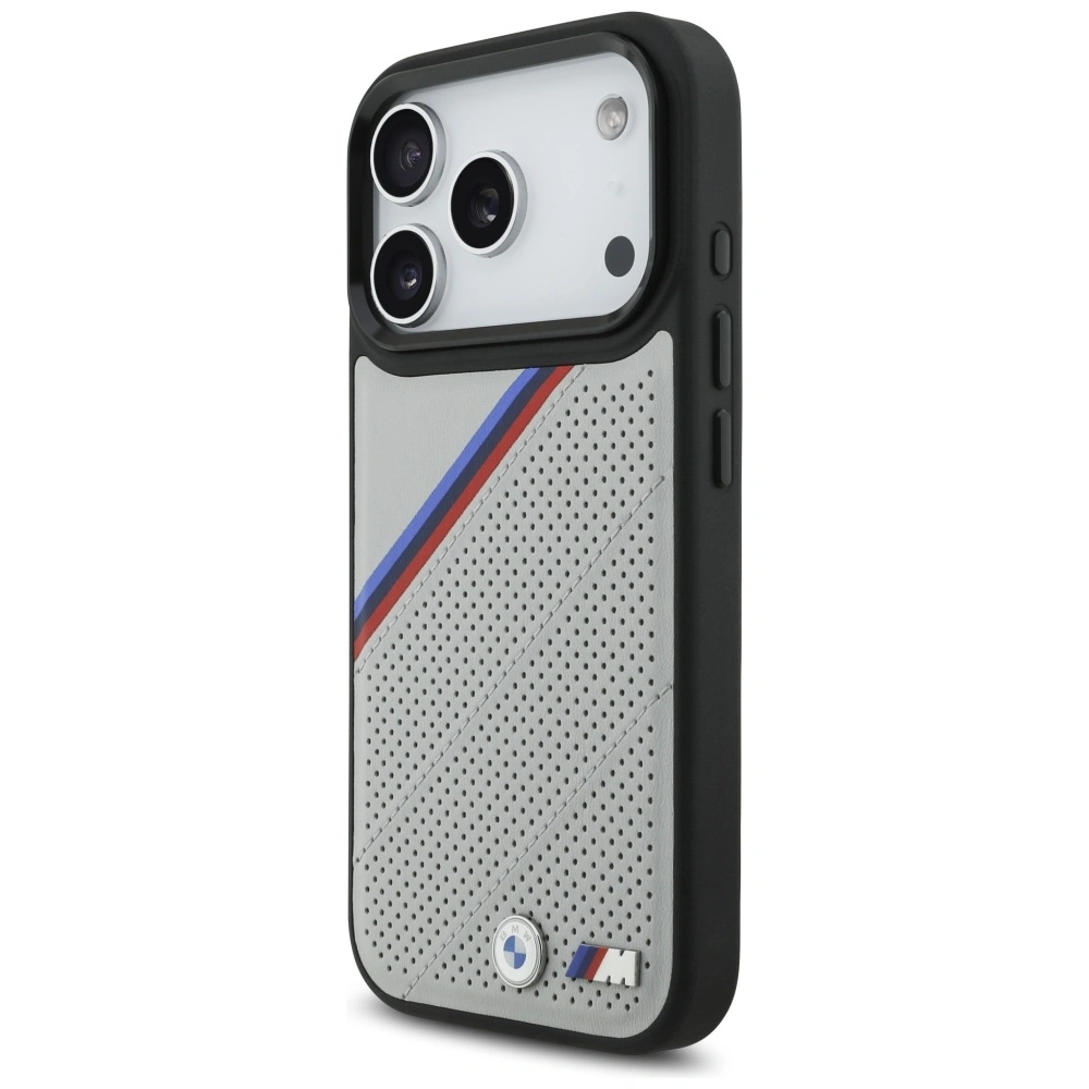 Kryt BMW M Tricolor Metal Logo MagSafe Apple iPhone 17 Pro grey