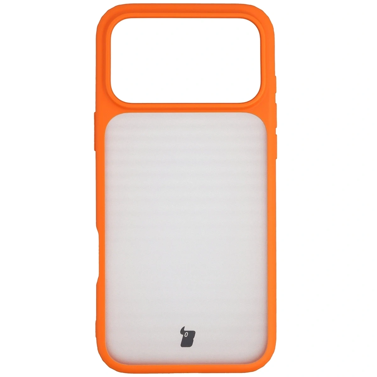 Kryt Bizon Case Angelo Apple iPhone 17 Pro Max semi-transparent with an orange frame