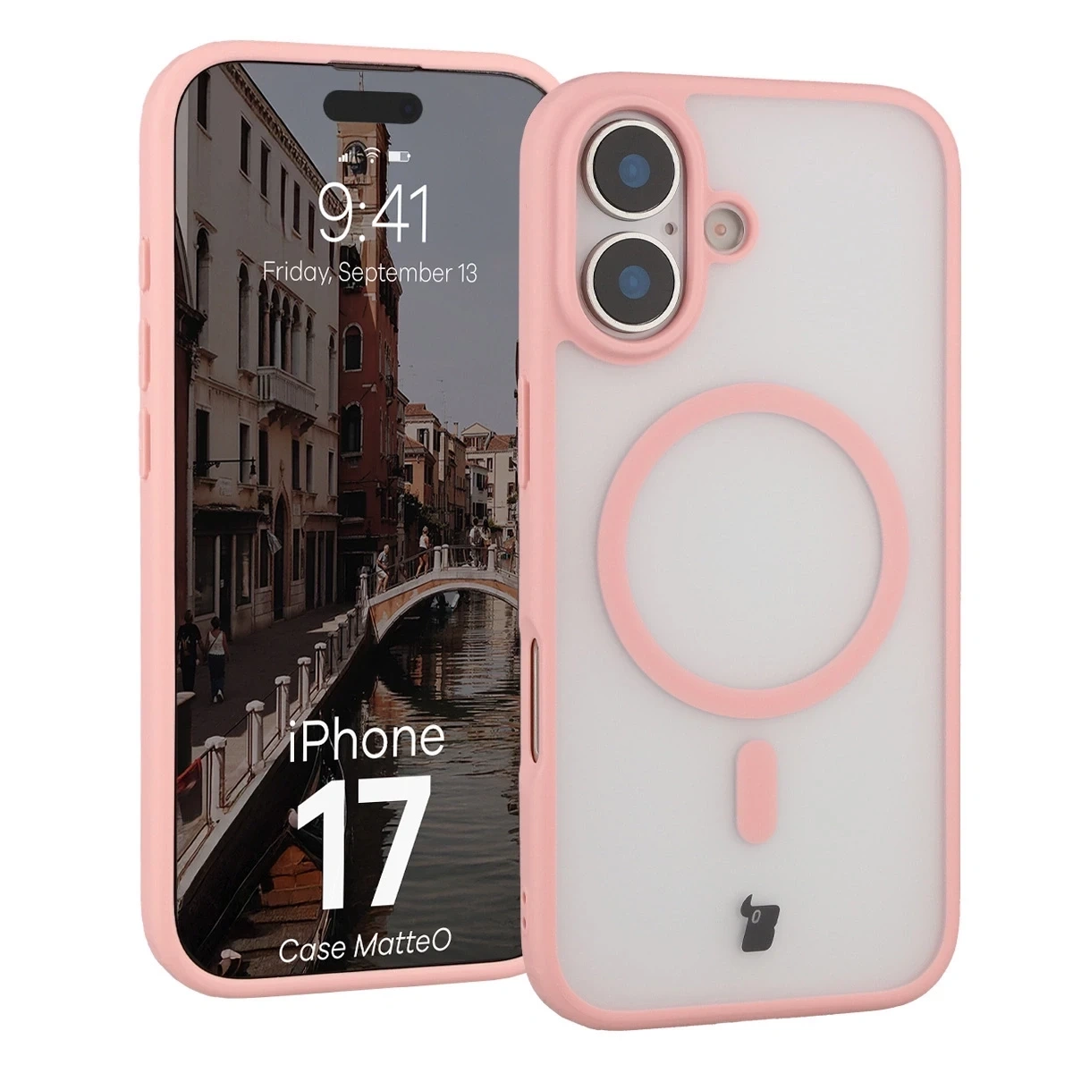 Kryt Bizon Case MatteO Magnetic Apple iPhone 17 smoky light pink