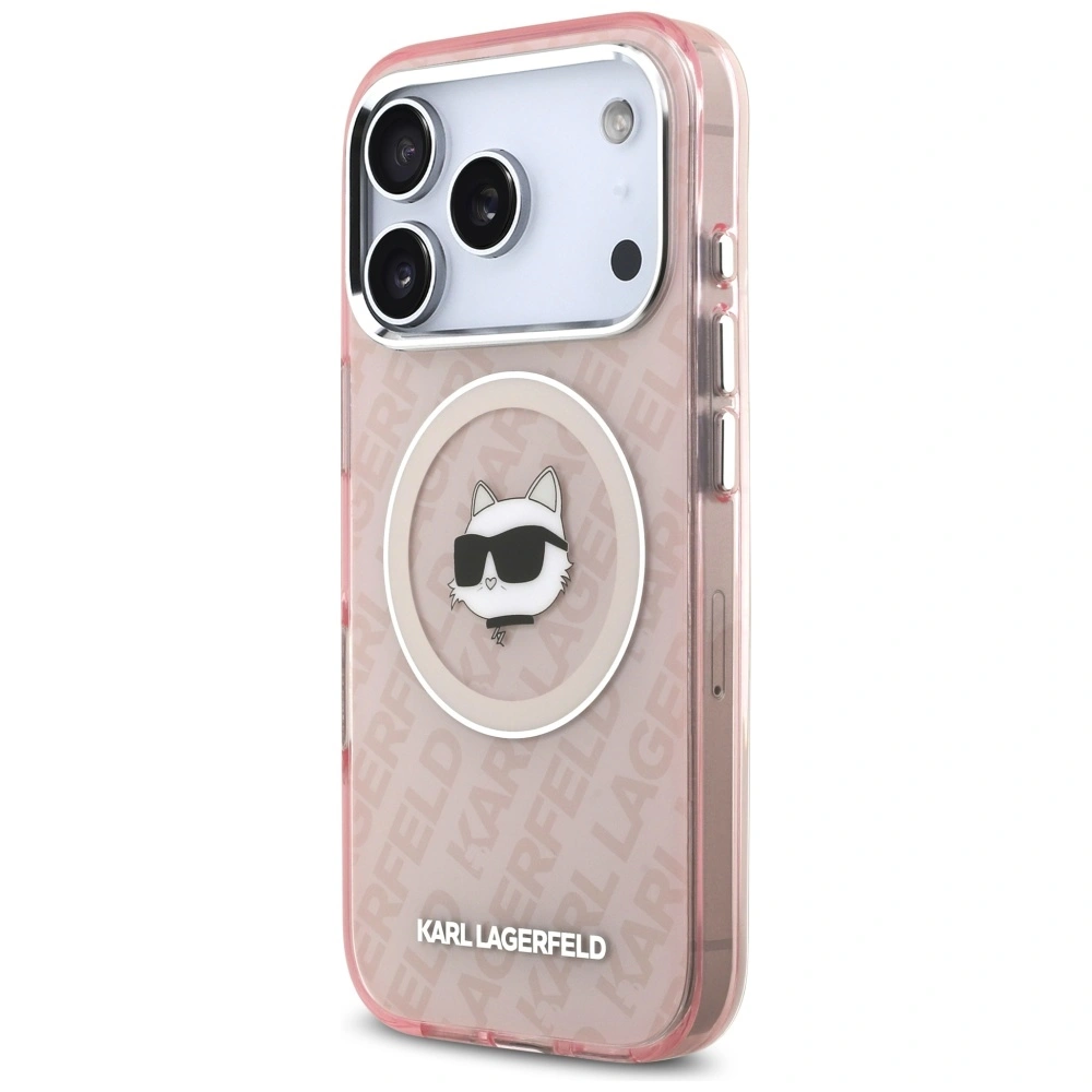 Kryt Karl Lagerfeld IML Choupette Head Logo MagSafe Apple iPhone 17 Pro Max pink