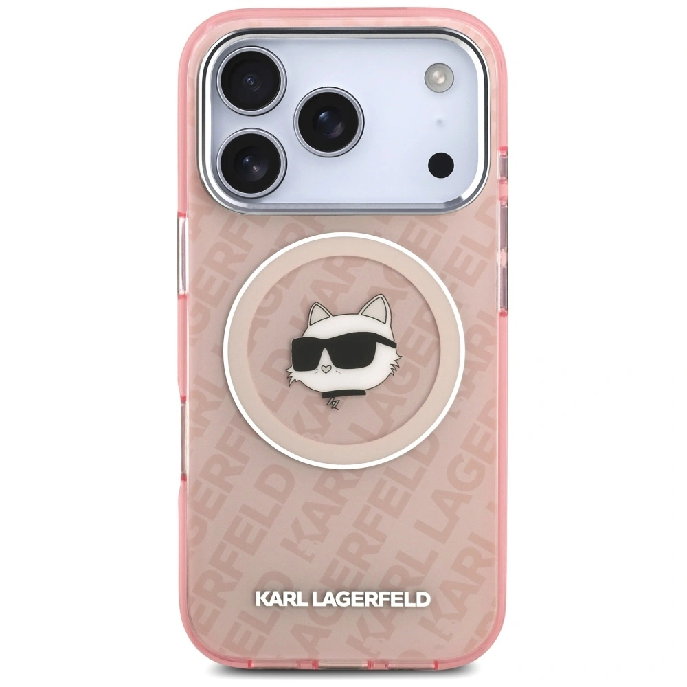 Kryt Karl Lagerfeld IML Choupette Head Logo MagSafe Apple iPhone 17 Pro Max pink