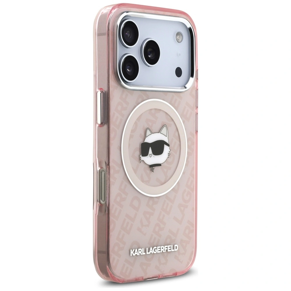 Kryt Karl Lagerfeld IML Choupette Head Logo MagSafe Apple iPhone 17 Pro Max pink