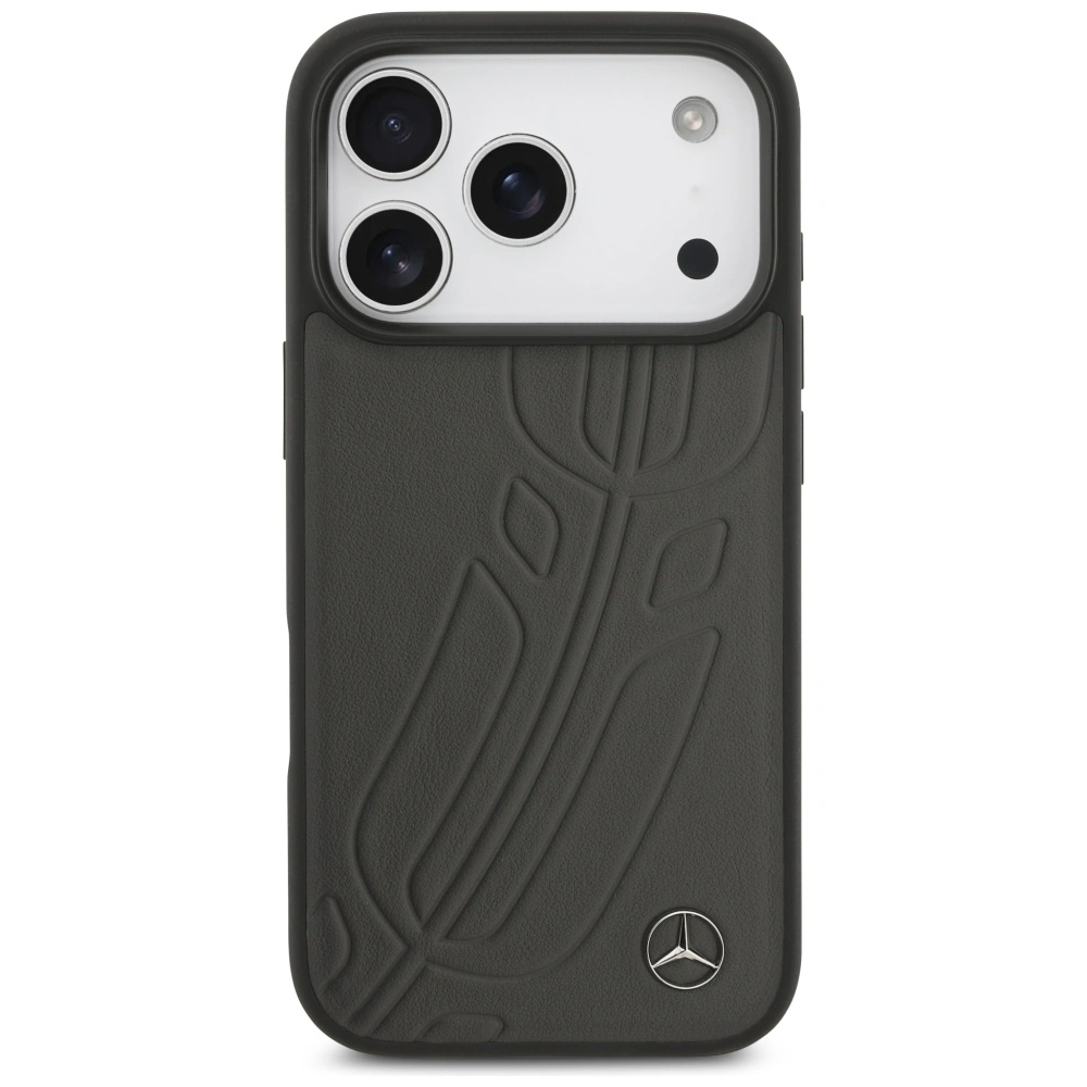 Kryt Mercedes Leather Large Laurel Leave MagSafe Apple iPhone 17 Pro anthracite