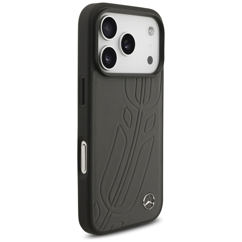 Kryt Mercedes Leather Large Laurel Leave MagSafe Apple iPhone 17 Pro anthracite