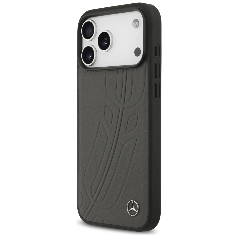 Kryt Mercedes Leather Large Laurel Leave MagSafe Apple iPhone 17 Pro Max anthracite