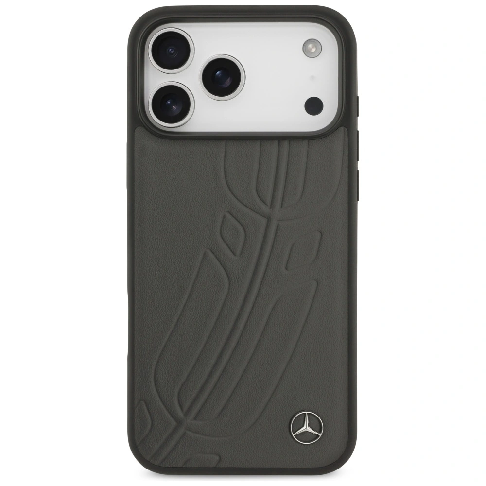 Kryt Mercedes Leather Large Laurel Leave MagSafe Apple iPhone 17 Pro Max anthracite