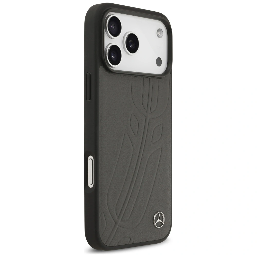 Kryt Mercedes Leather Large Laurel Leave MagSafe Apple iPhone 17 Pro Max anthracite