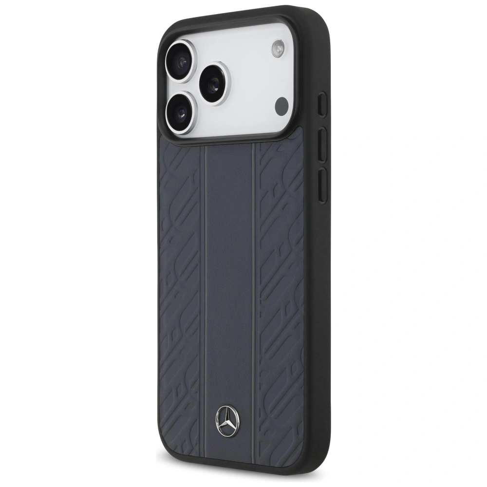Kryt Mercedes Leather Laurel Leaves Stripes MagSafe Apple iPhone 17 Pro Max blue