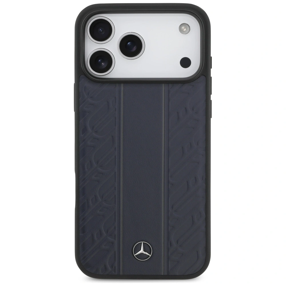 Kryt Mercedes Leather Laurel Leaves Stripes MagSafe Apple iPhone 17 Pro Max blue