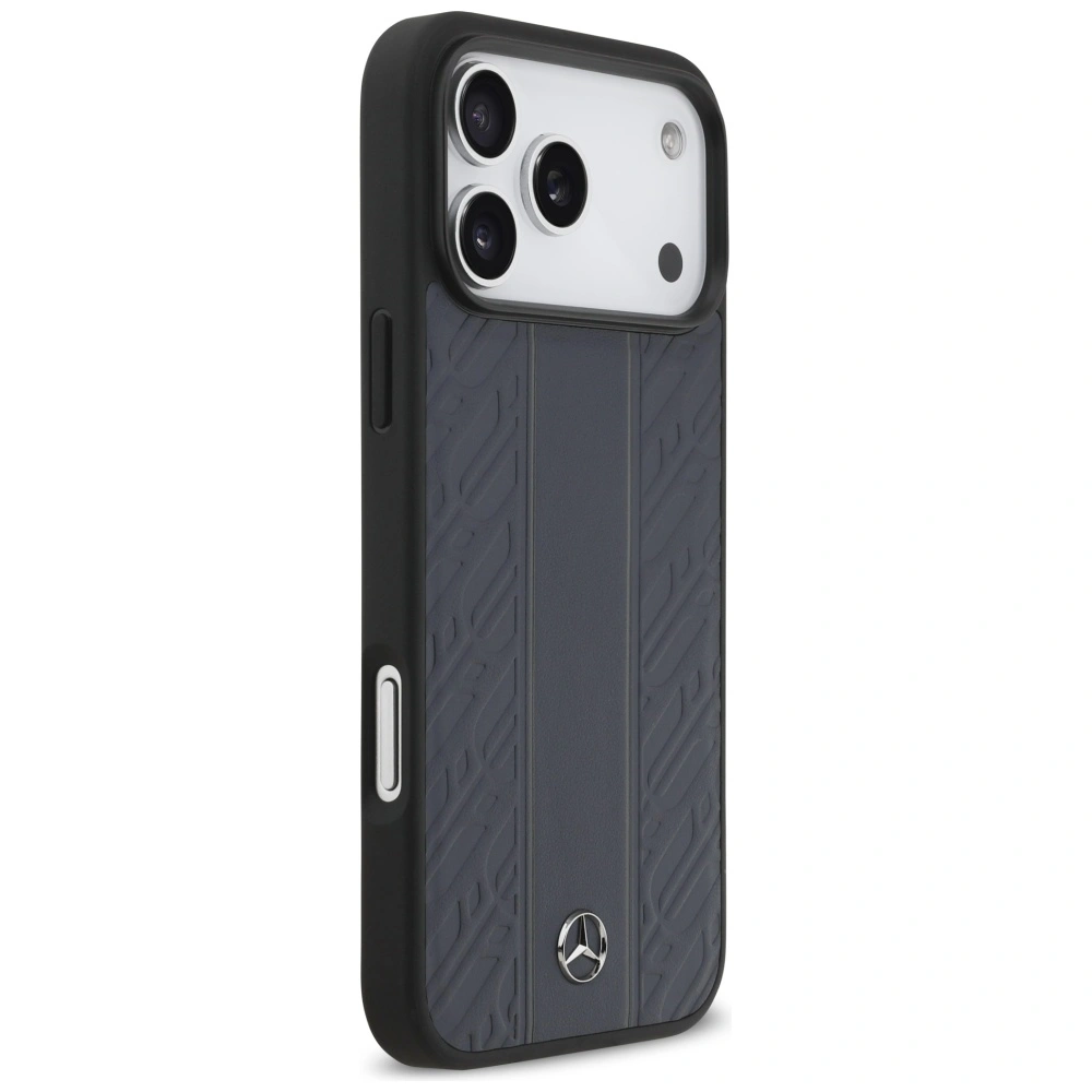Kryt Mercedes Leather Laurel Leaves Stripes MagSafe Apple iPhone 17 Pro Max blue
