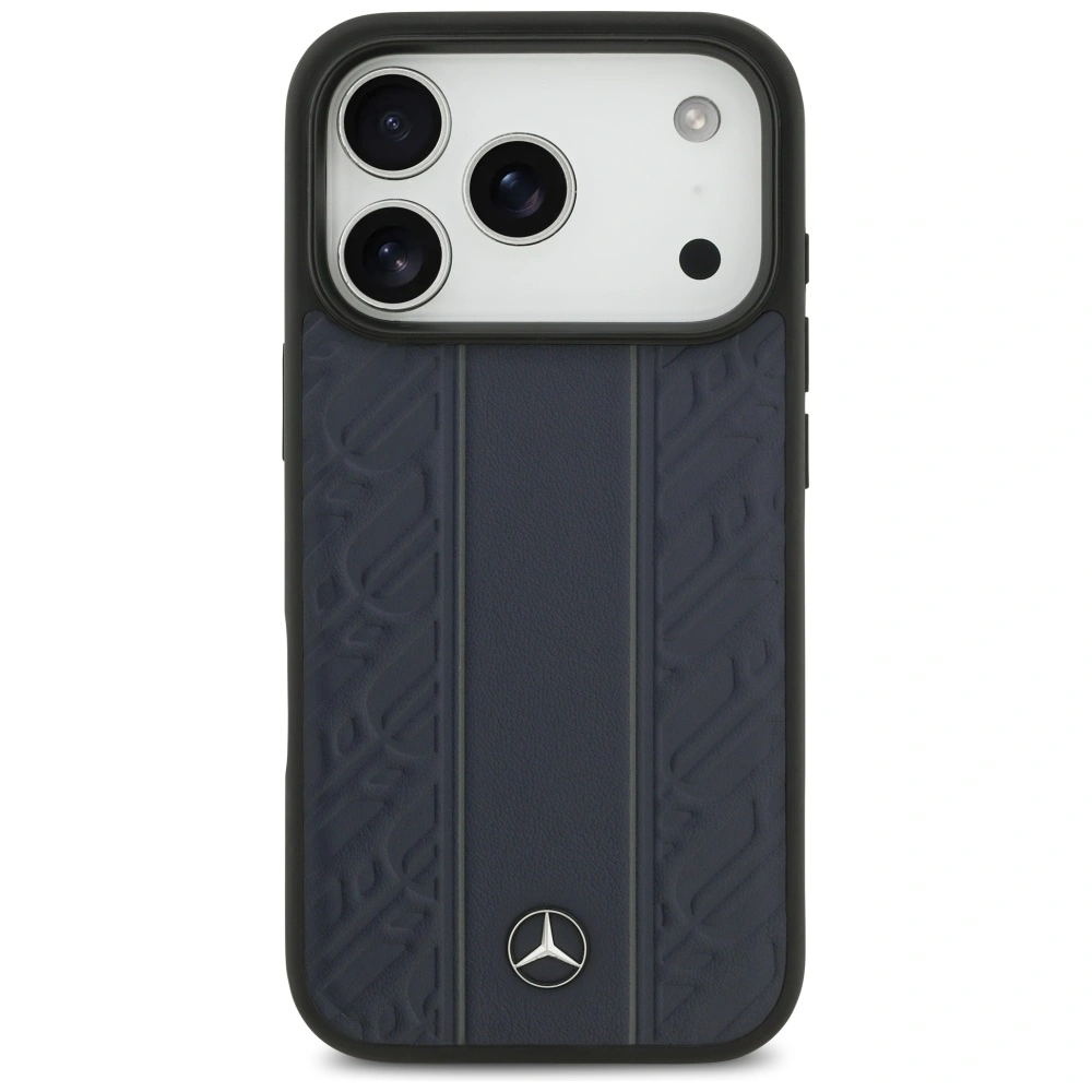 Kryt Mercedes Leather Laurel Leaves Stripes MagSafe Apple iPhone 17 Pro blue