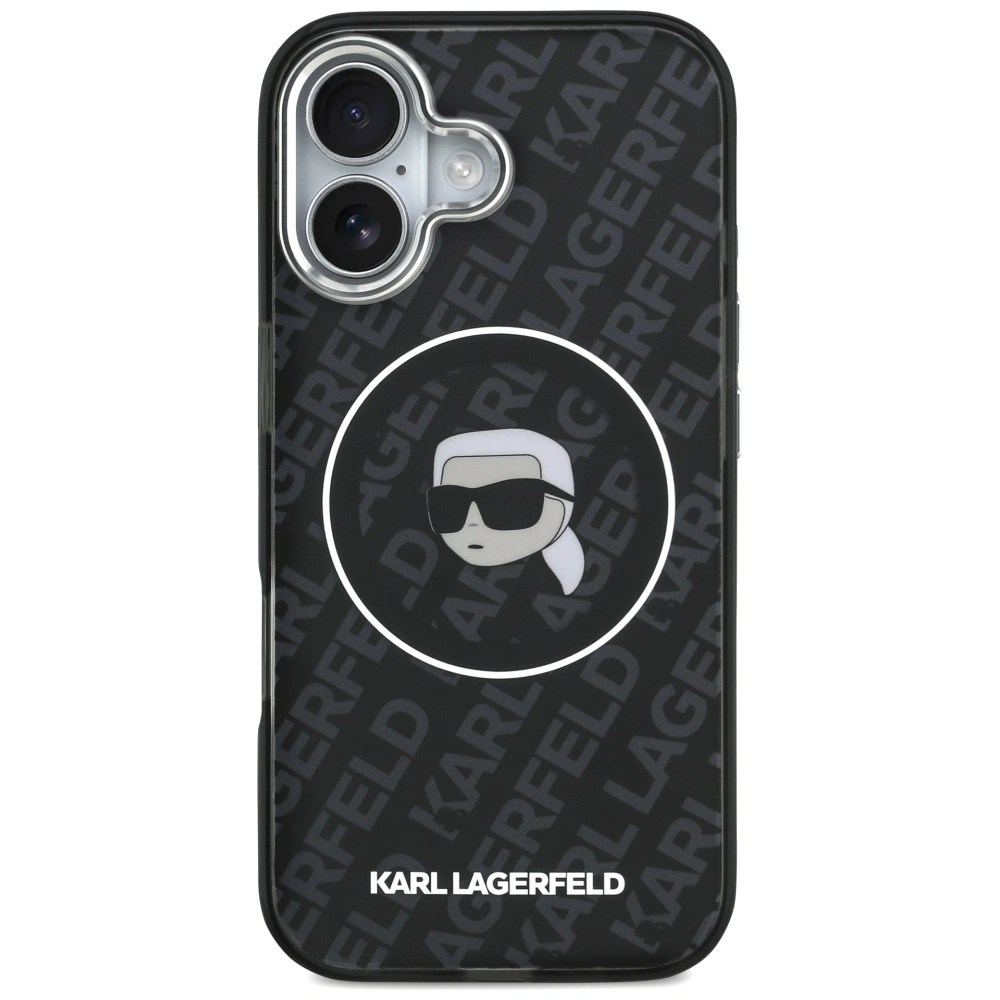 Kryt Karl Lagerfeld IML Karl Head Logo MagSafe Apple iPhone 17 black
