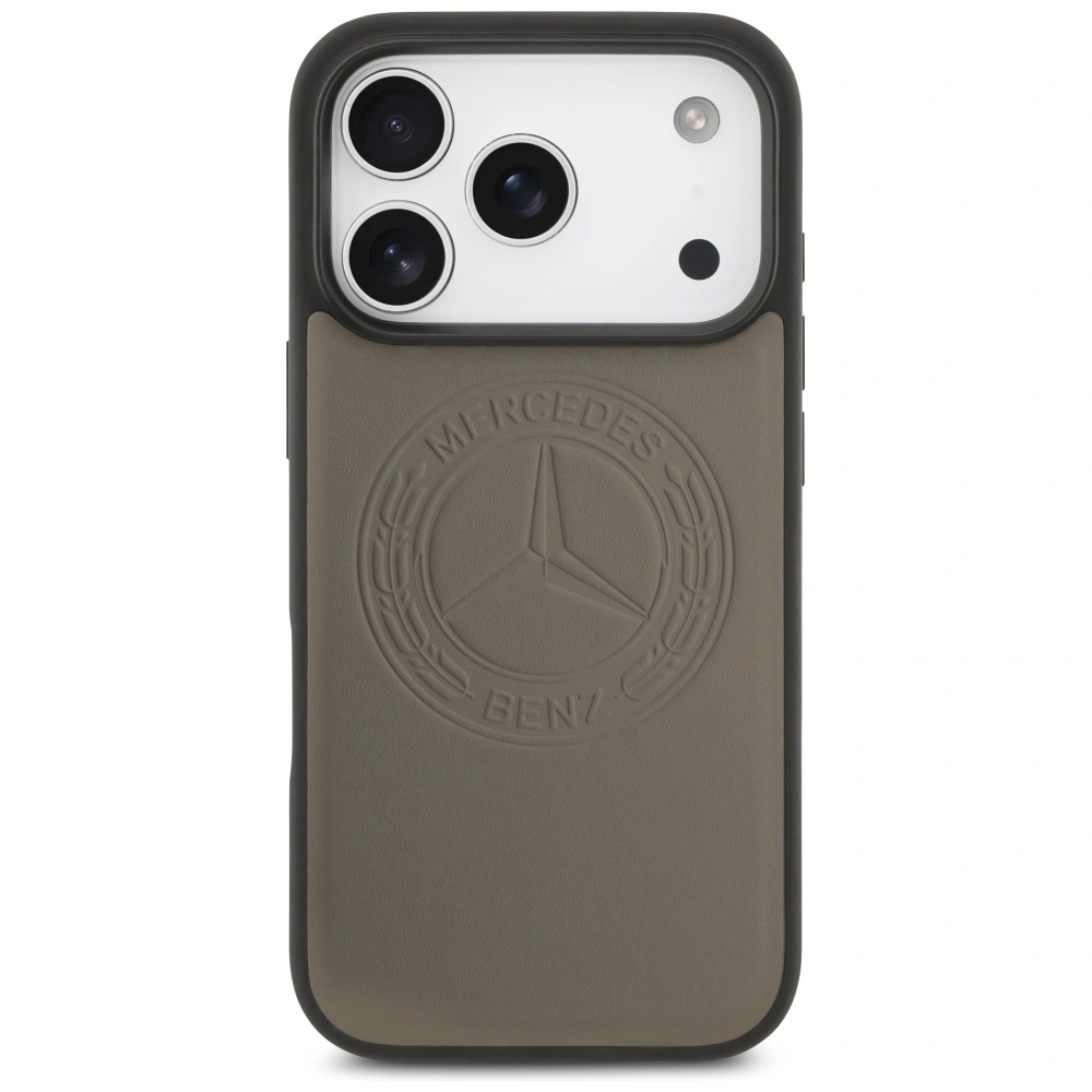Kryt Mercedes Leather Vintage Logo MagSafe Apple iPhone 17 Pro taupe