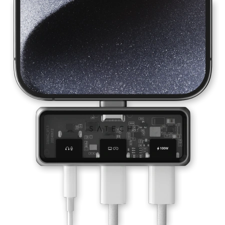 Satechi Mobile XR Hub with Audio, USB-C / USB-C PD 100W, USB-C DP 1.4 4K@60Hz, 3.5mm Jack grey