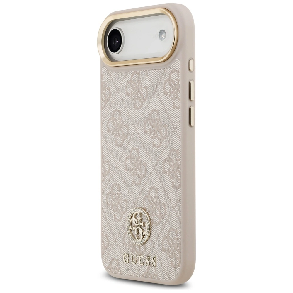 Kryt Guess 4G Strass Logo & Big Strap Metal Buttons MagSafe Apple iPhone Air pink
