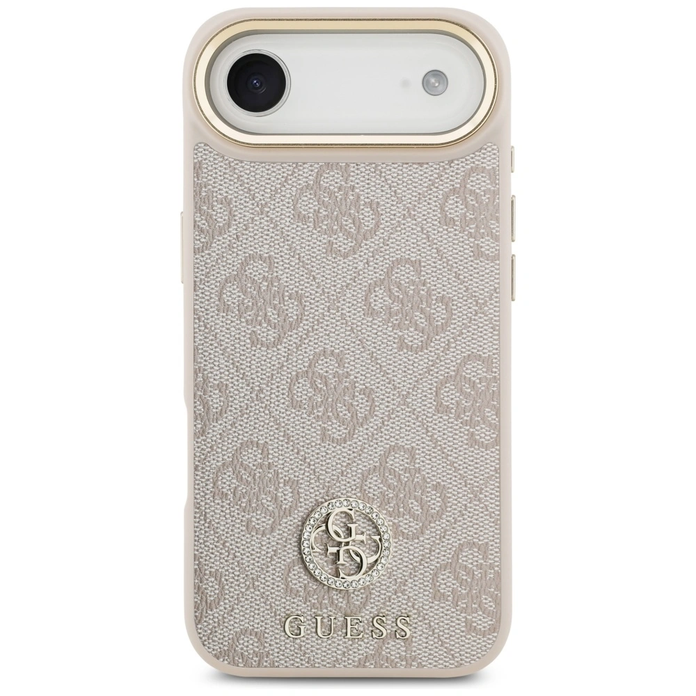 Kryt Guess 4G Strass Logo & Big Strap Metal Buttons MagSafe Apple iPhone Air pink