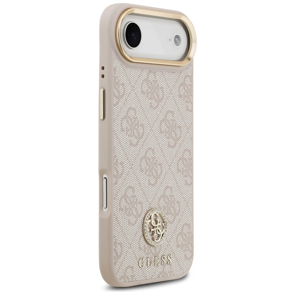 Kryt Guess 4G Strass Logo & Big Strap Metal Buttons MagSafe Apple iPhone Air pink