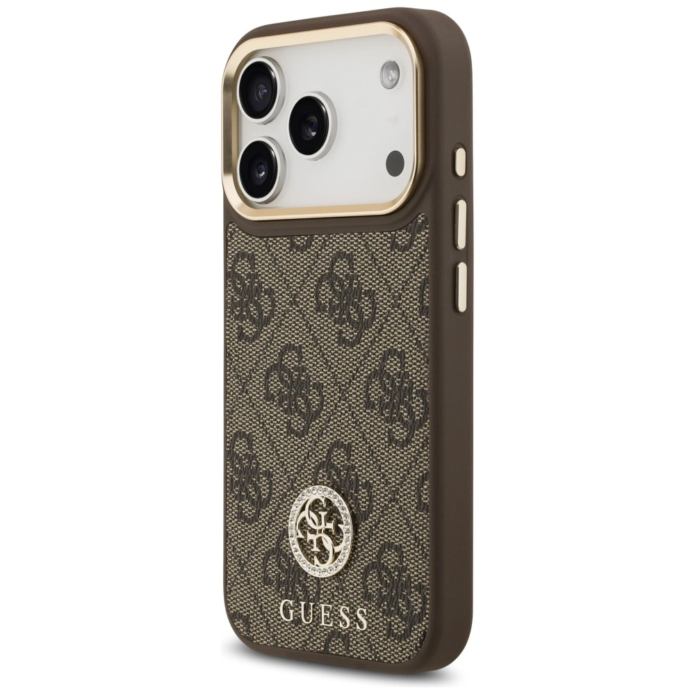 Kryt Guess 4G Strass Logo MagSafe Apple iPhone 17 Pro brown
