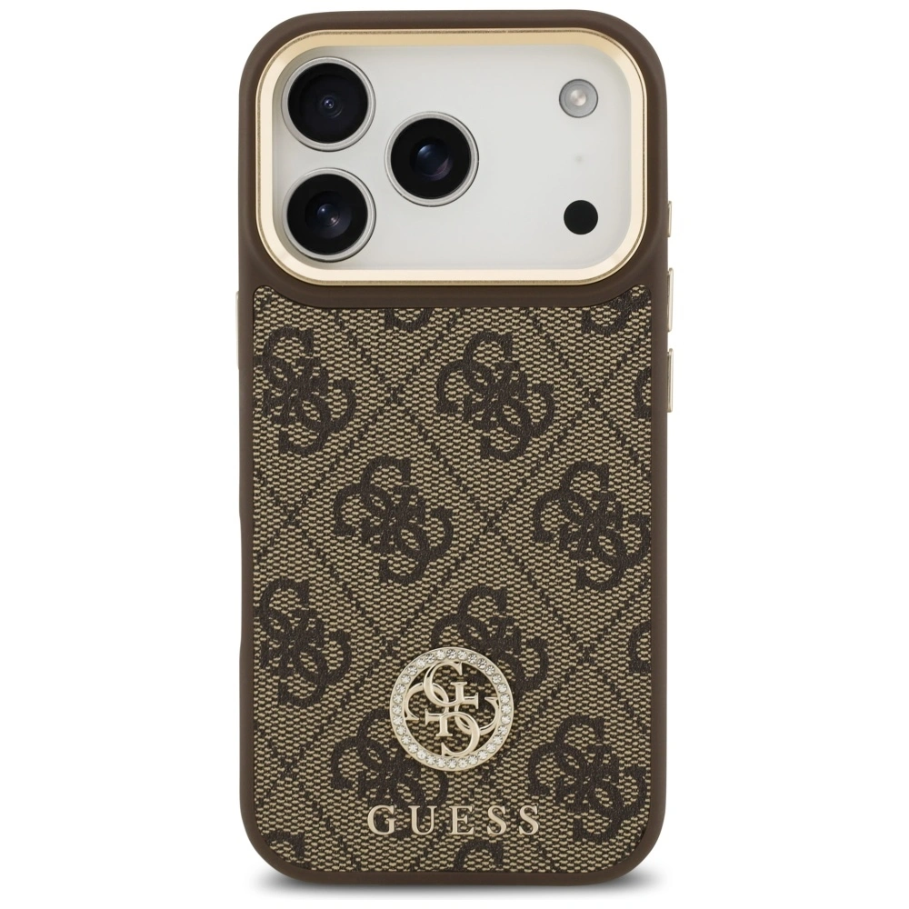 Kryt Guess 4G Strass Logo MagSafe Apple iPhone 17 Pro brown