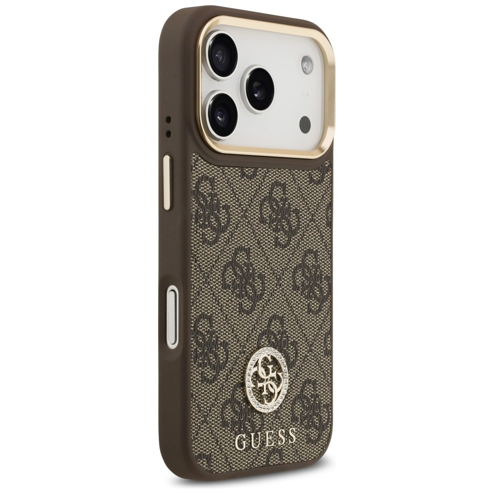 Kryt Guess 4G Strass Logo MagSafe Apple iPhone 17 Pro brown