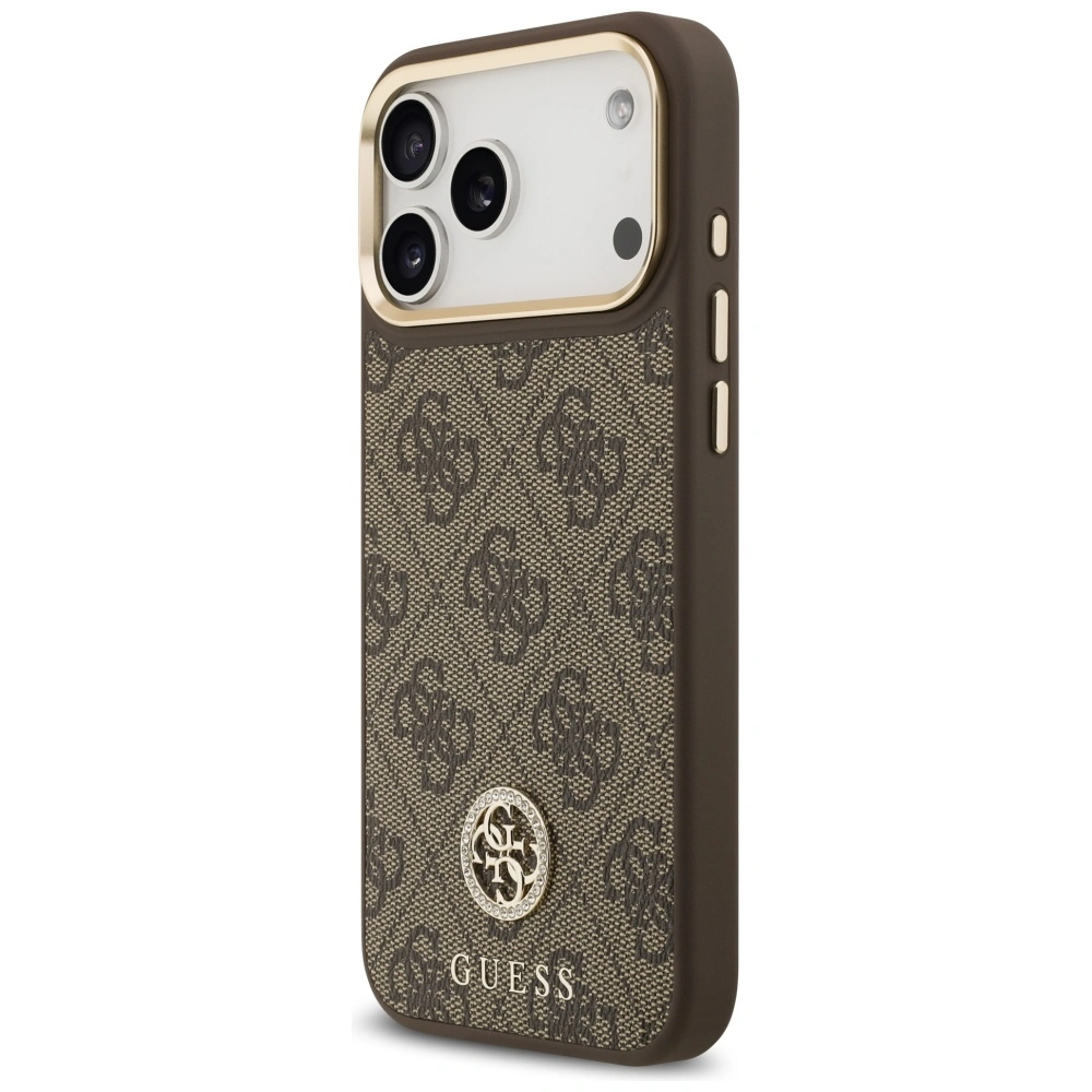 Kryt Guess 4G Strass Logo MagSafe Apple iPhone 17 Pro Max brown