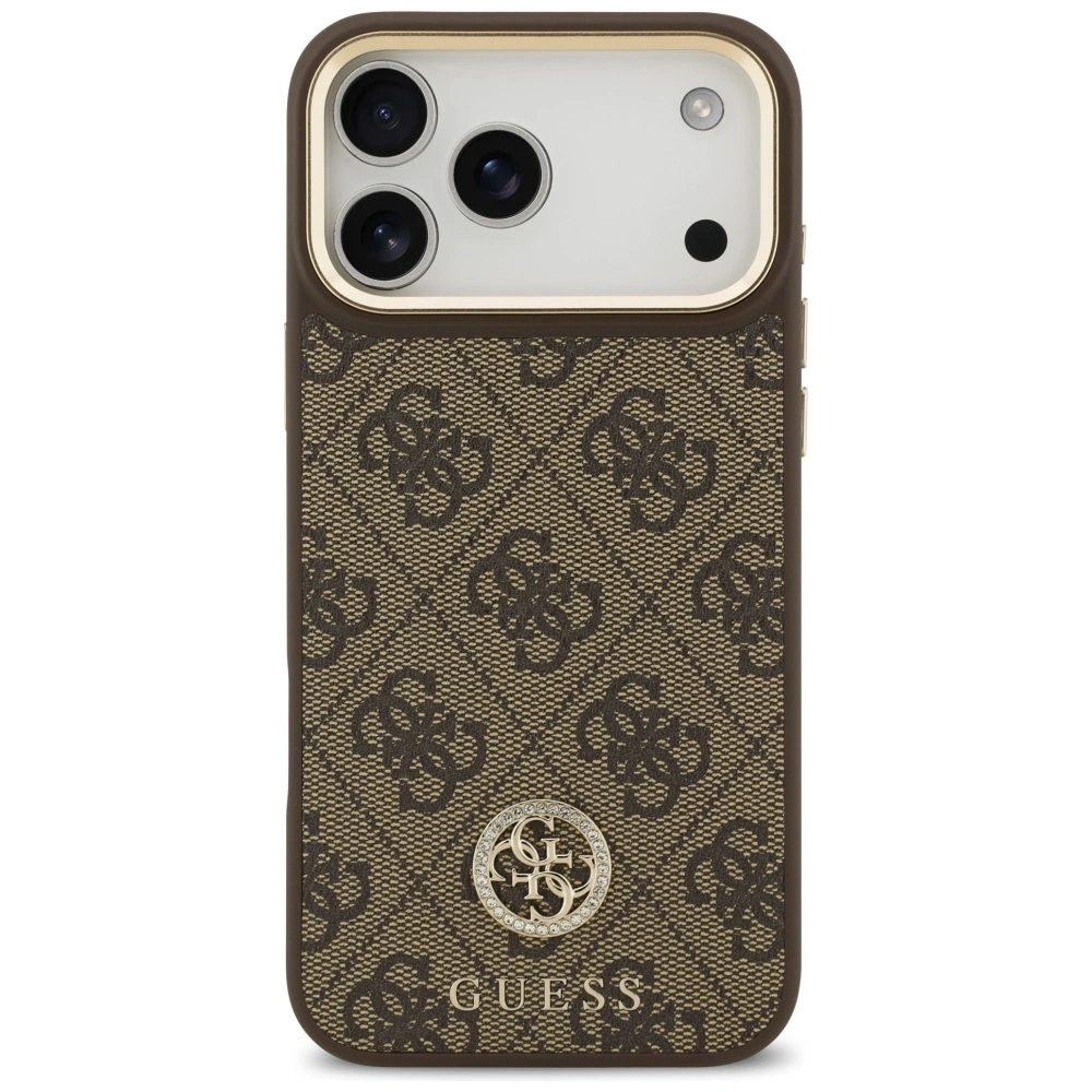 Kryt Guess 4G Strass Logo MagSafe Apple iPhone 17 Pro Max brown