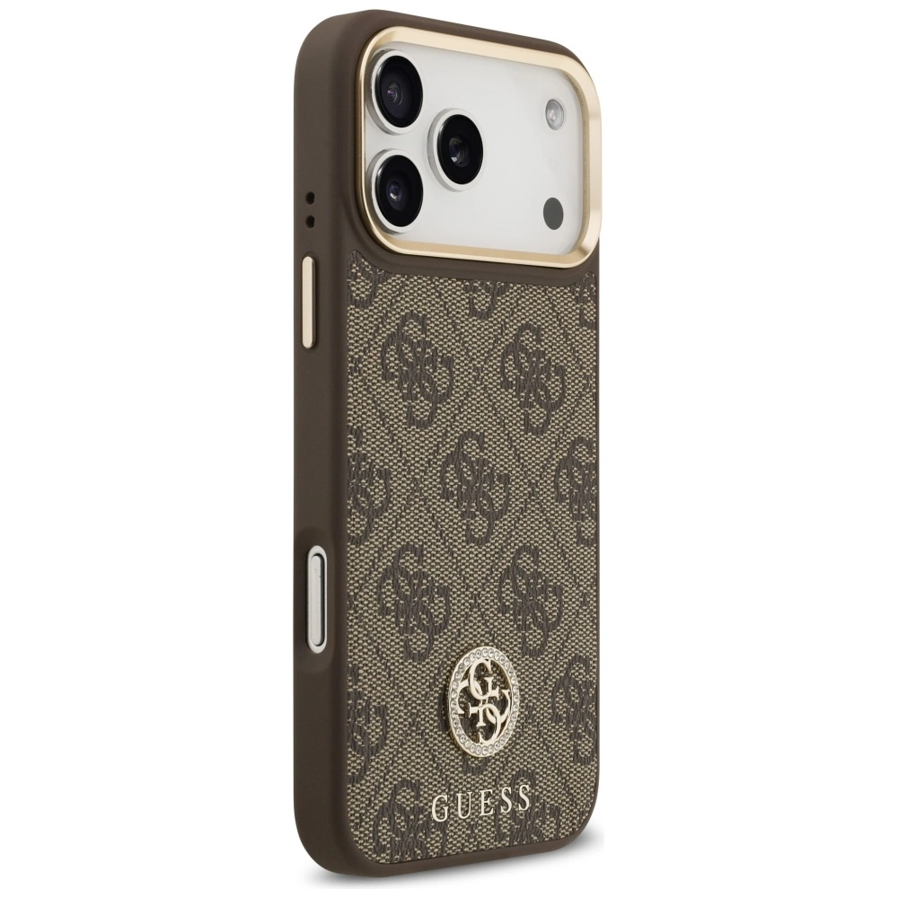 Kryt Guess 4G Strass Logo MagSafe Apple iPhone 17 Pro Max brown