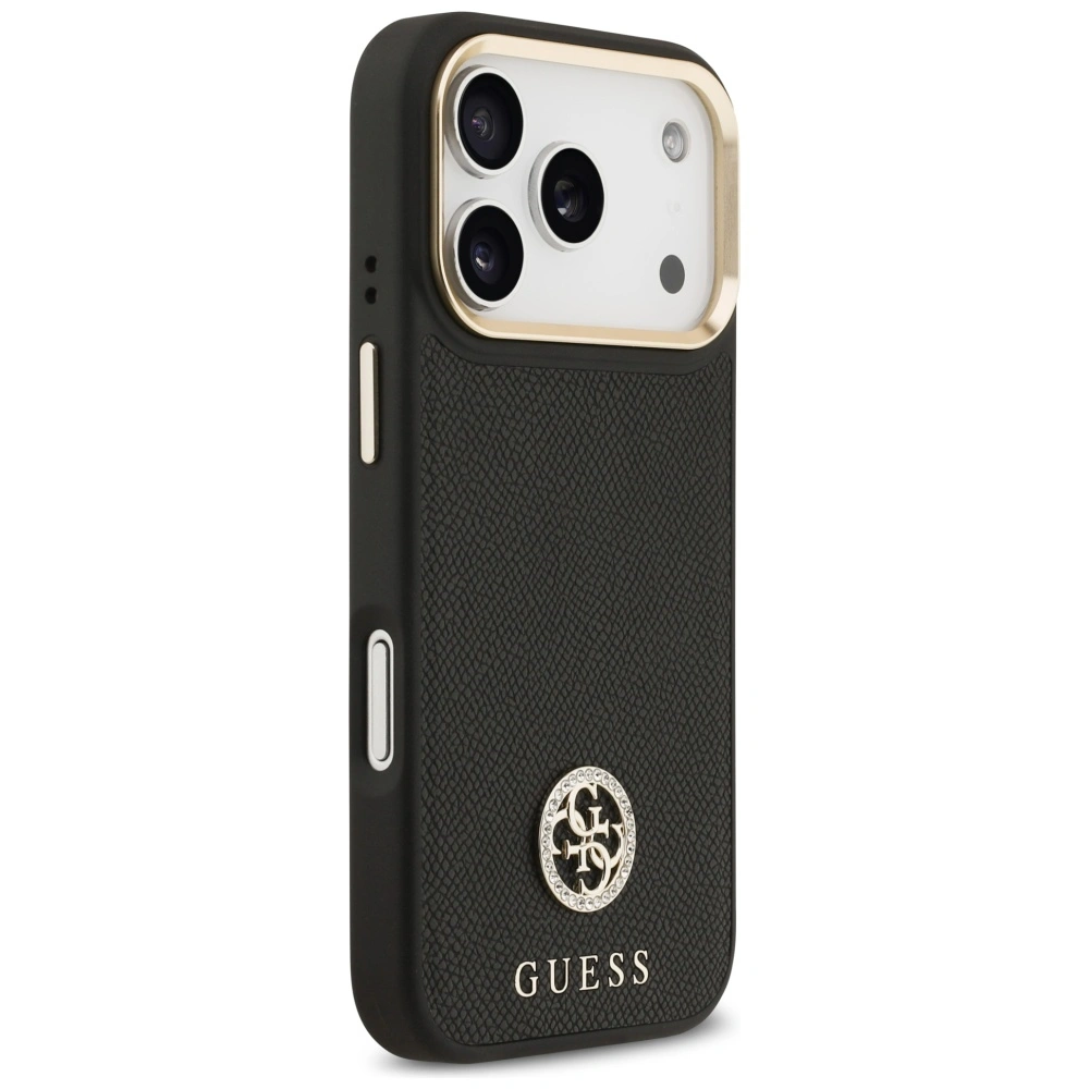 Kryt Guess Grained Strass Logo MagSafe Apple iPhone 17 Pro black