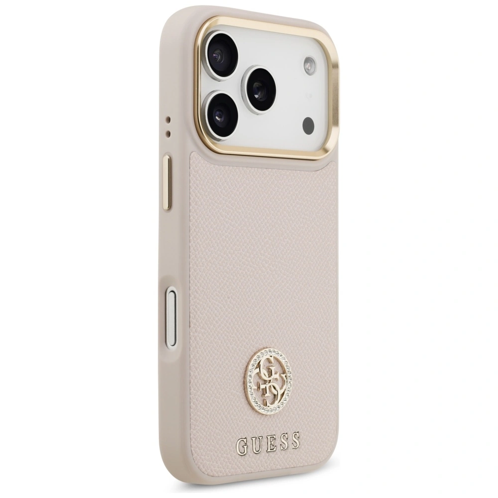 Kryt Guess Grained Strass Logo MagSafe Apple iPhone 17 Pro pink