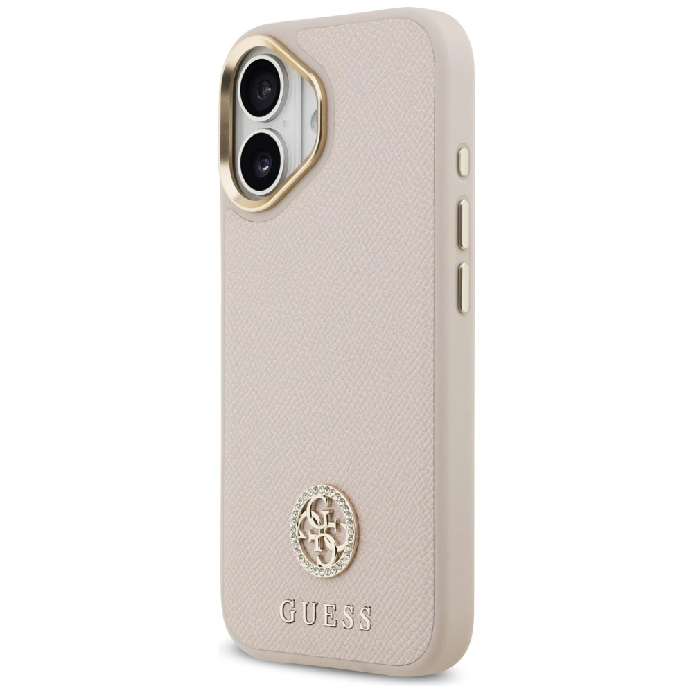 Kryt Guess Grained Strass Logo MagSafe Apple iPhone 17 pink