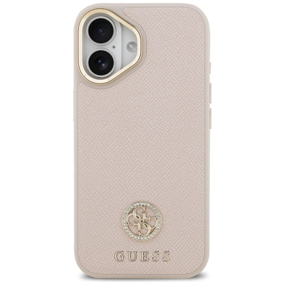 Kryt Guess Grained Strass Logo MagSafe Apple iPhone 17 pink