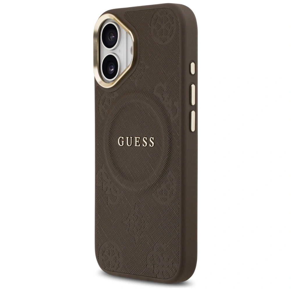 Kryt Guess Peony Hot Stamp MagSafe Apple iPhone 17 brown