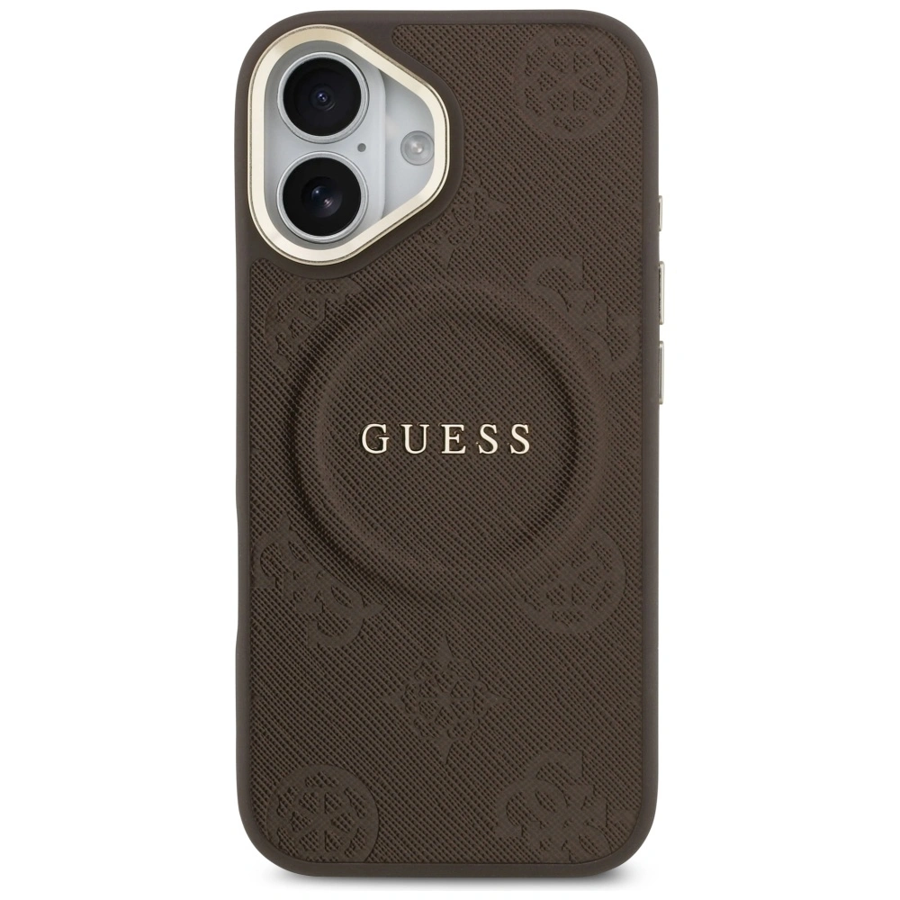 Kryt Guess Peony Hot Stamp MagSafe Apple iPhone 17 brown