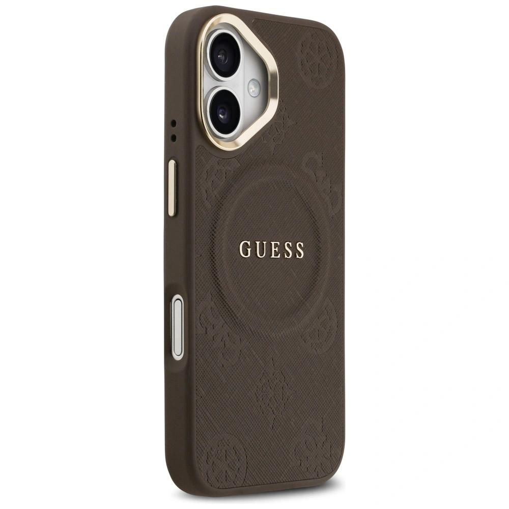 Kryt Guess Peony Hot Stamp MagSafe Apple iPhone 17 brown