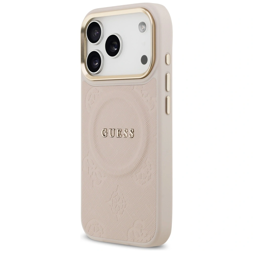 Kryt Guess Peony Hot Stamp MagSafe Apple iPhone 17 Pro pink