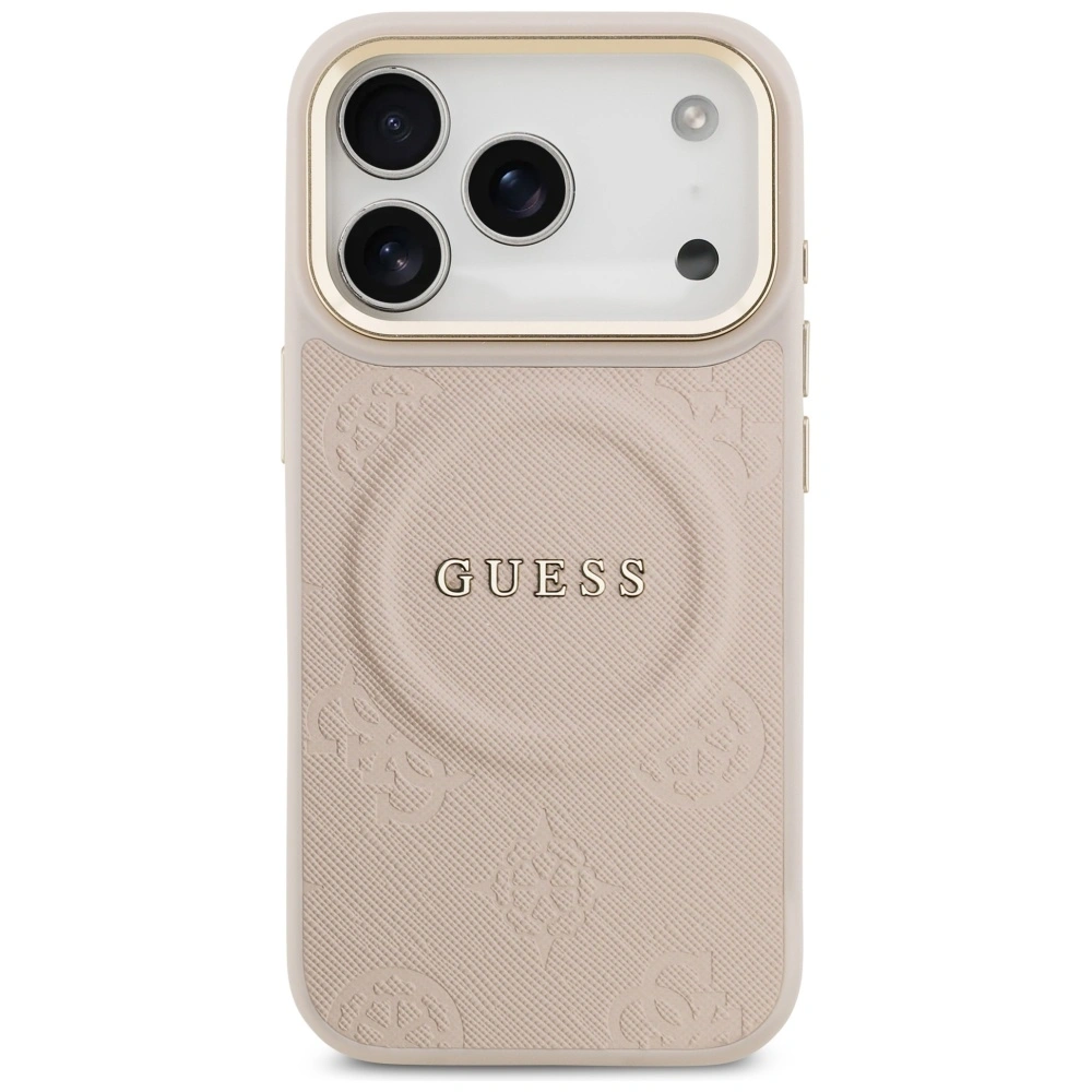 Kryt Guess Peony Hot Stamp MagSafe Apple iPhone 17 Pro pink