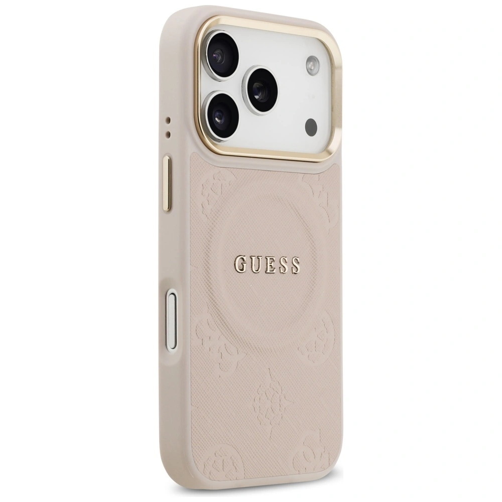 Kryt Guess Peony Hot Stamp MagSafe Apple iPhone 17 Pro pink