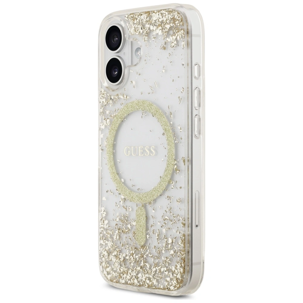 Kryt Guess Resin Bottom Glitter MagSafe Apple iPhone 17 gold