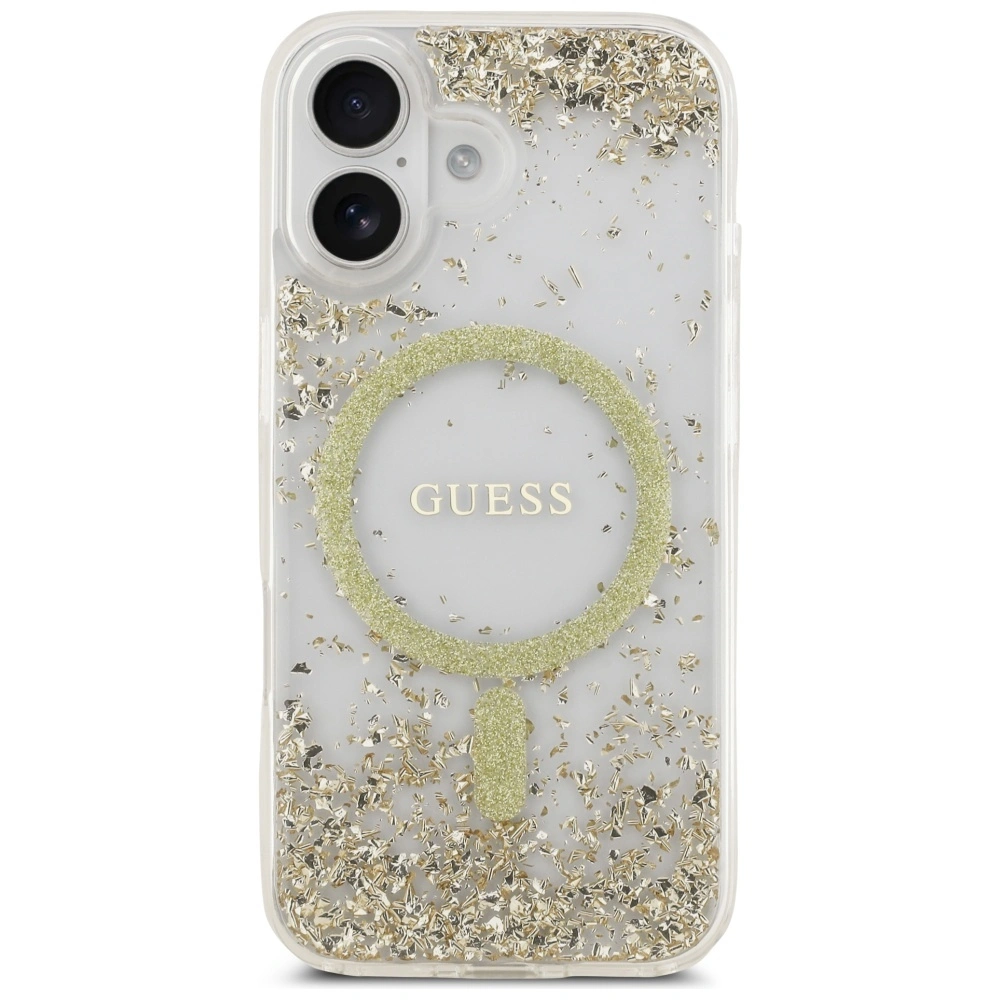 Kryt Guess Resin Bottom Glitter MagSafe Apple iPhone 17 gold