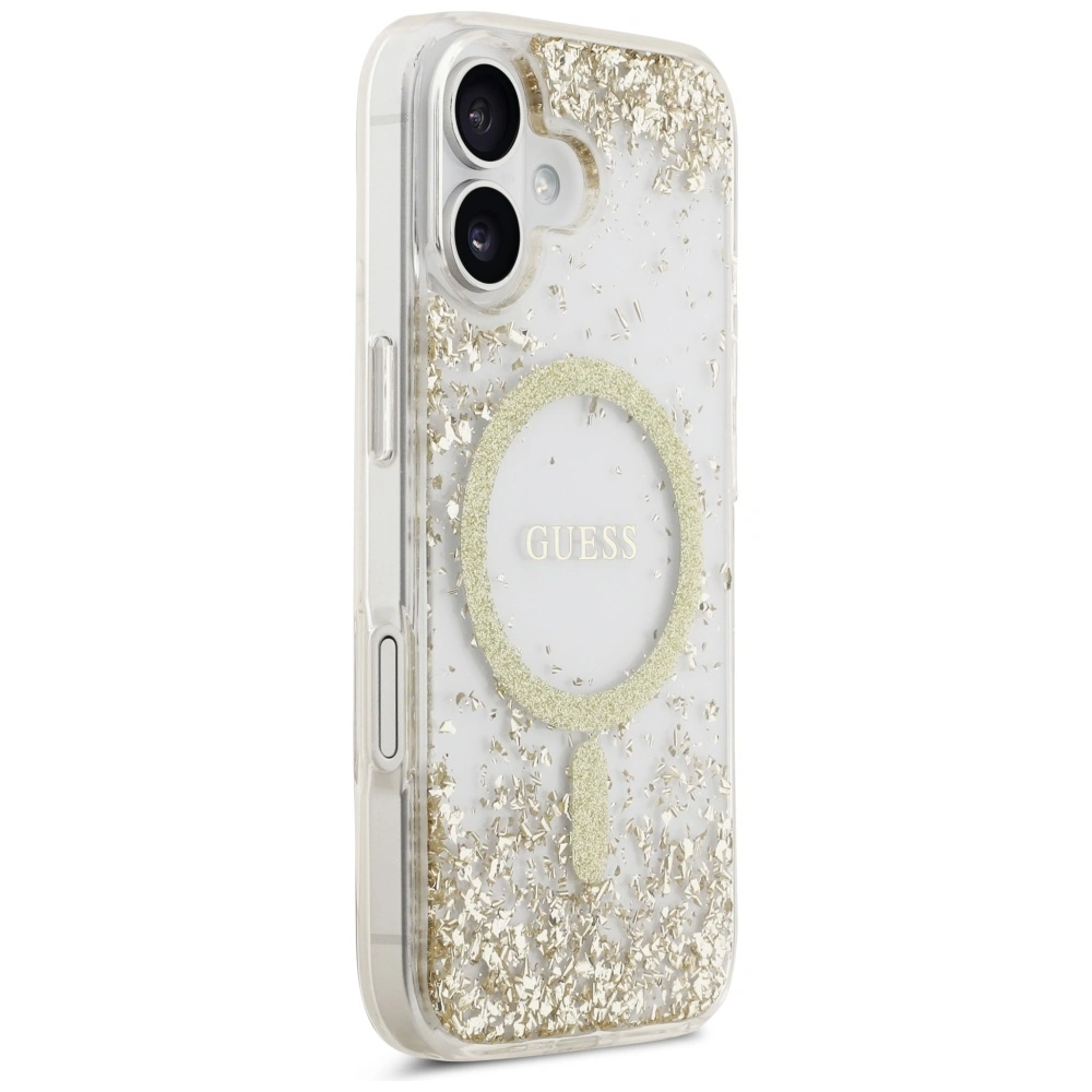 Kryt Guess Resin Bottom Glitter MagSafe Apple iPhone 17 gold