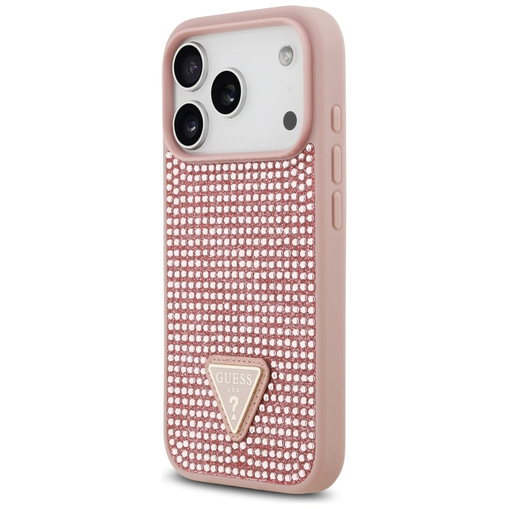 Kryt Guess Rhinestone Triangle Logo Apple iPhone 17 Pro pink