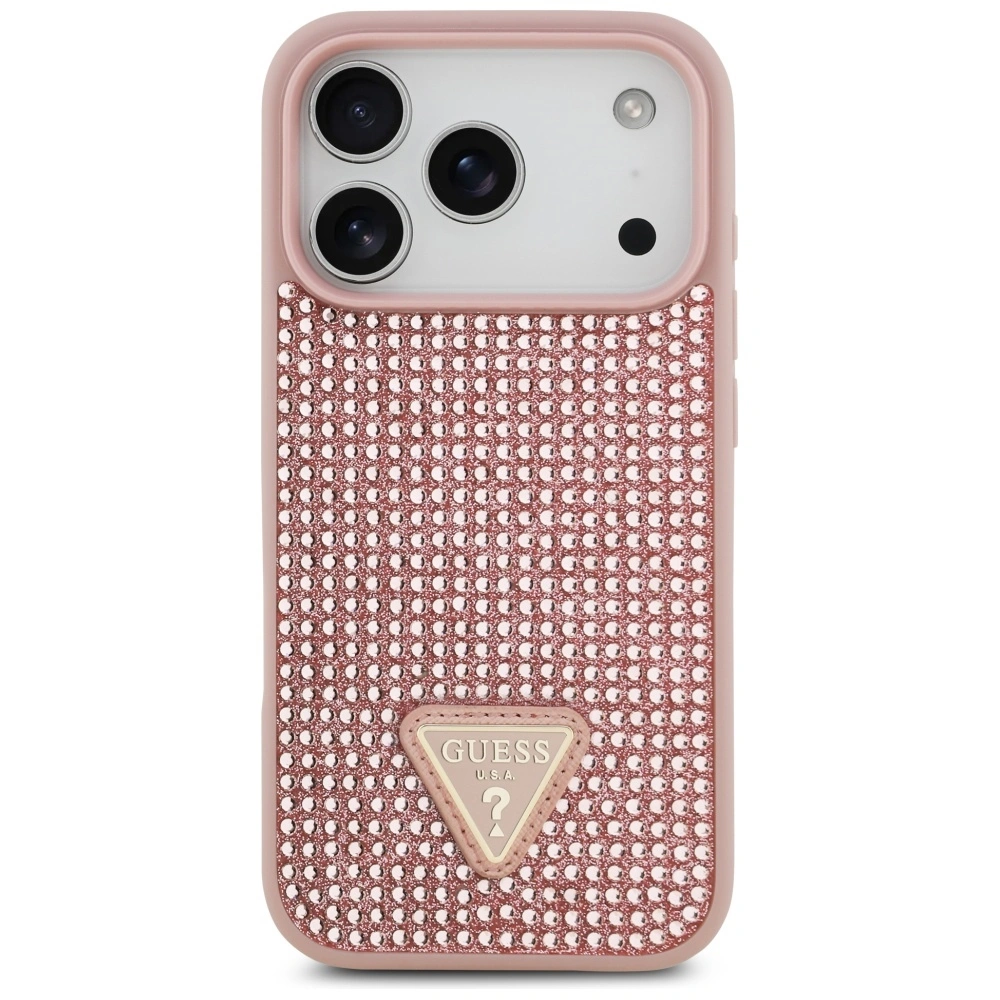 Kryt Guess Rhinestone Triangle Logo Apple iPhone 17 Pro pink