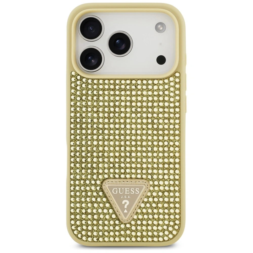 Kryt Guess Rhinestone Triangle Logo Apple iPhone 17 Pro gold