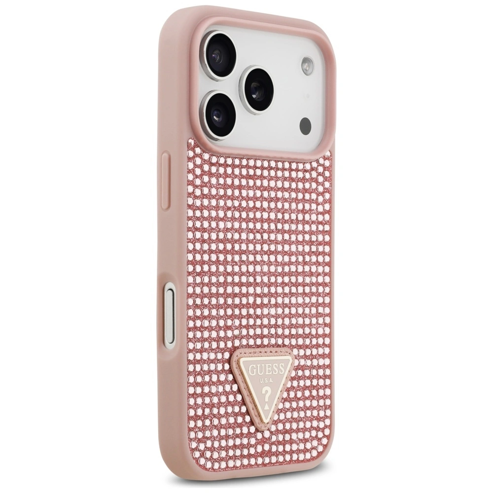 Kryt Guess Rhinestone Triangle Logo Apple iPhone 17 Pro pink