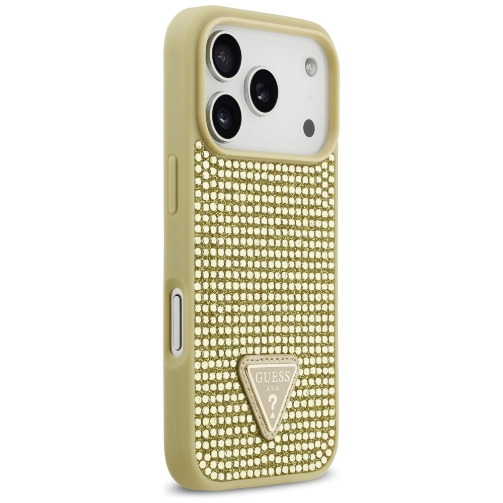 Kryt Guess Rhinestone Triangle Logo Apple iPhone 17 Pro gold