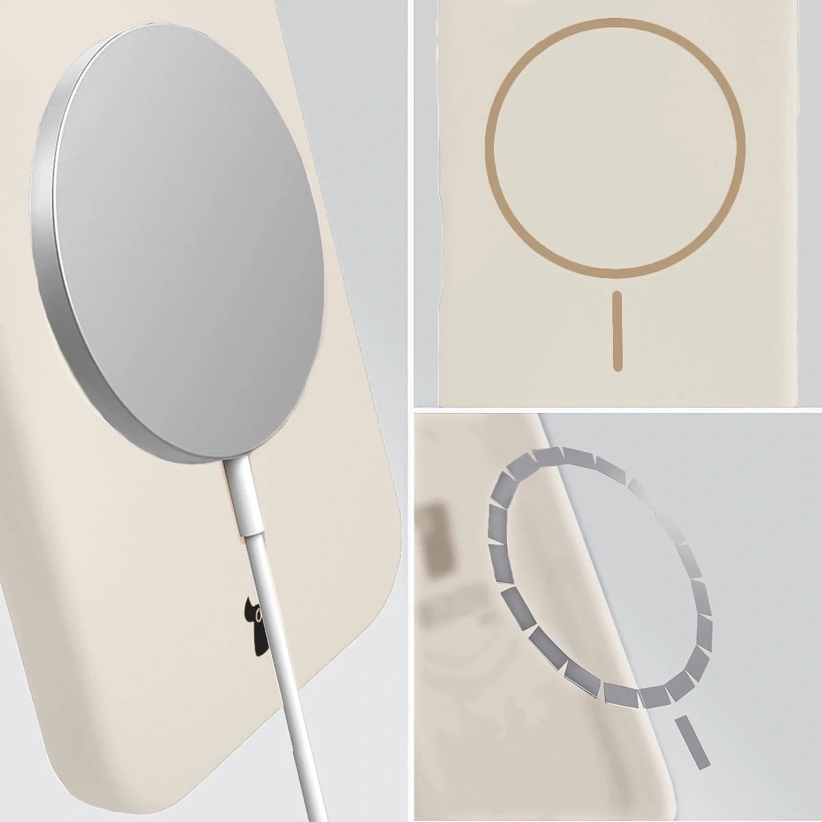 Kryt Bizon Soft Case Magnetic Apple iPhone 17 écru