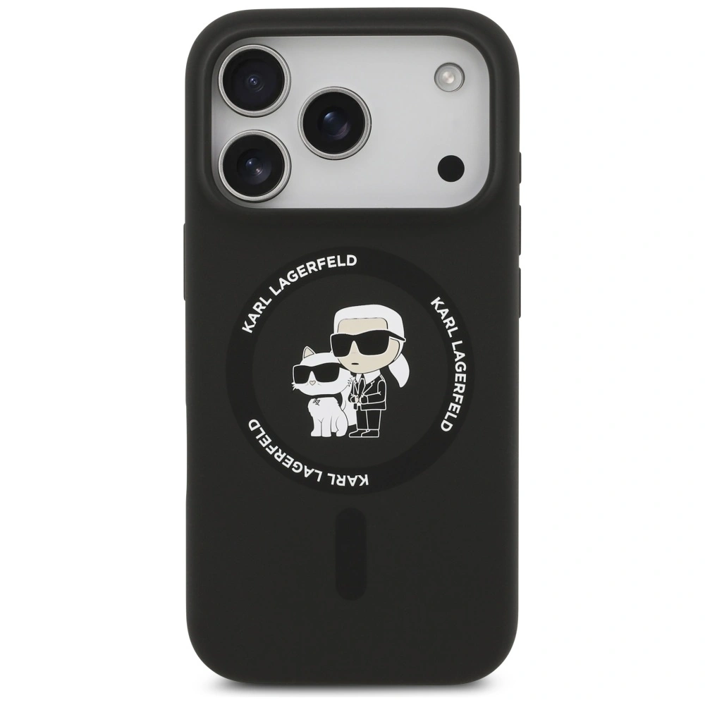 Kryt Karl Lagerfeld Silicone Karl&Choupette Ring MagSafe Apple iPhone 17 Pro black